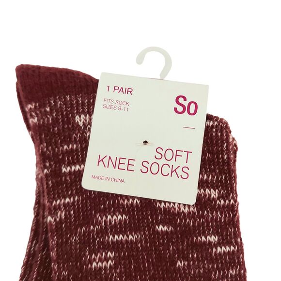 So Knee Socks Womens 9-11 Purple Pink Soft Cotton Blend Comfort Mid Cushion Knit - Picture 5 of 7